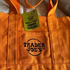 Trader Joe's Orange Mini Canvas Tote Bag
